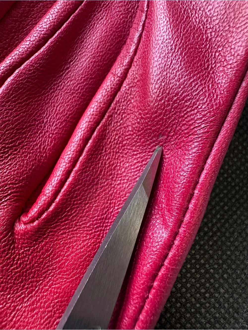 Jones New York NWT Red Leather Gloves Laced Wrist Detail L